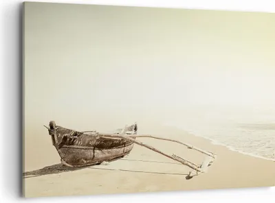 Produktbild von Bild auf Leinwand - Leinwandbild - Einteilig - £ódŸ Wrack Meer - 100x70cm - Wand Bild - Wanddeko - Wandbilder - Leinwanddruck - Bilder - Wanddekoration - Leinwand bilder - Wandbild - AA100x70-5123