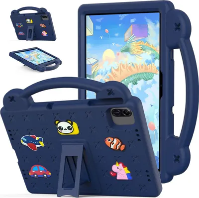Image de Etui de protection pour Honor Pad X8a, étui mignon pour enfants, antichoc avec poignée et support Bleu foncé
