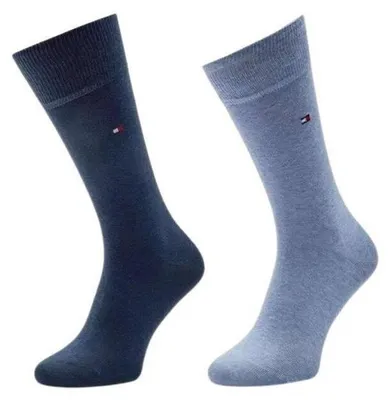 Productafbeelding van Tommy Hilfiger - Heren sokken, katoen (2-pack) NA968 (maat 39,5 EU - 42 EU) (marineblauw/blauw)