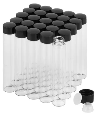 25 Glasfläschchen 30 ml mit Schraubverschluss und Kunststoffkappen