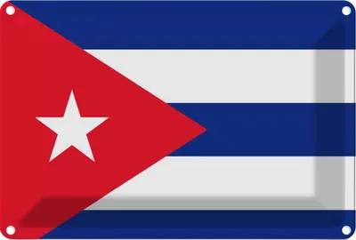 Produktbild von vianmo Blechschild 20x30 cm Kubas Cuba Flagge Fahne Wappen