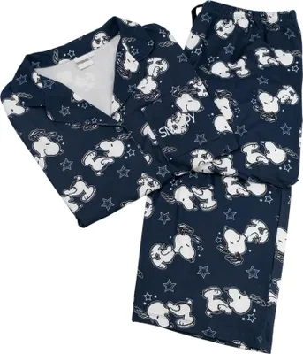 Produktbild von Peanuts - Schlafanzug mit langer Hose für Damen, Langärmlig NS9651 (L) (Blau)