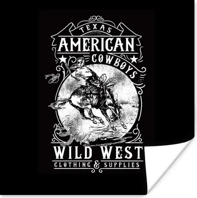 Produktbild von MuchoWow® Poster Mancave - Western - Retro - Cowboy 30x30 cm - Wandposter - Printing