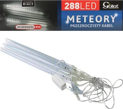 Zdjęcie produktu dla Dekoracyjne Białe Lampki LED Meteory na Choinkę, Wewnątrz, 288 sztuk