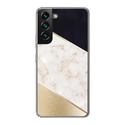 Produktbild von MuchoWow® Handyhülle Schutzhülle Hülle für Samsung Galaxy S22 Marmor - Gold - Rosa Silikon Softcase Handy Hülle - Mobiltelefonhülle