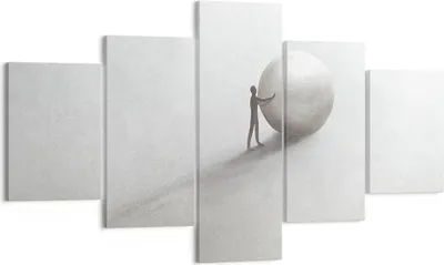Produktbild von Bild auf Leinwand - Leinwandbild - 5 Teile - Sisyphus Arbeit Symbol - 125x70cm - Wand Bild - Wanddeko - Wandbilder - Leinwanddruck - Bilder - Wanddekoration - Leinwand bilder - EA125x70-4752