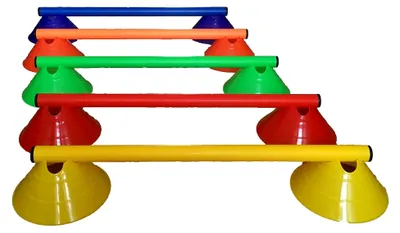 Produktbild von 5er Set Minihürden 8 cm, Agilityhürden (5 Farben, 50 cm)
