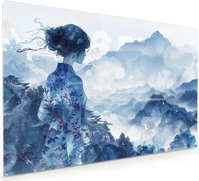 Produktbild von Küchenrückwand Spritzschutz Glas mit Motiv Asiatische Landschaft 40 x 40 cm