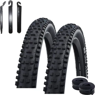 Zdjęcie produktu dla 2 x opony rowerowe Schwalbe Nobby Nic Addix Performance E-50 57-622 (29 x 2,25) + 2 dętki Schwalbe SV19 wraz z 3 łyżkami do opon