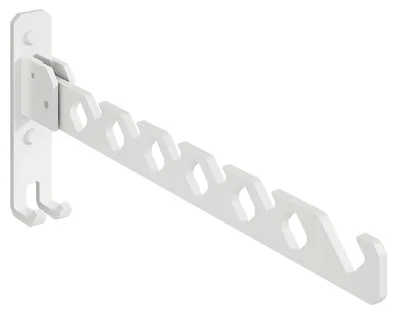 Image de Cintre pliable en alliage d'aluminium, crochet à vêtements, crochet mural, à utiliser sur les balcons, dans les salles de bains et les couloirs (blanc)