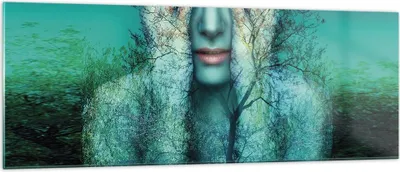 Produktbild von Bilder auf glas - Einteilig - Frau Natur Grafik - 140x50cm - Glasbilder - Wandbilder - Bilder - zum Aufhängen bereit - Wanddekoration aus Glas - Glas Bilder - Wandbild auf Glas - GAB140x50-4254