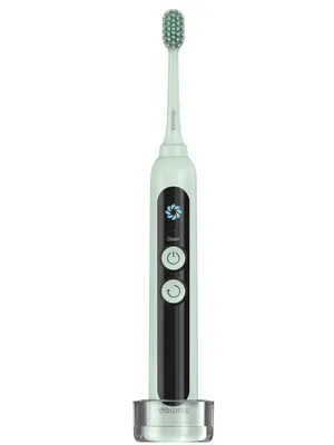 Zdjęcie produktu dla 4SWISS ST216 Elektryczna szczoteczka do zębów Mint – wyświetlacz LCD, 12 trybów, technologia hybrydowa, ruch obrotowy, timer, bateria wystarczająca na 30 dni, blokada podróży, czyszczenie zębów