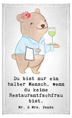 Produktbild von Mr. & Mrs. Panda Gästetuch Restaurantfachfrau Herz - Weiß - Geschenk, Mini-Handtuch, Lustig, Handtuch Klein, frottierhandtuch, Restaurant, Ausbildung, Frotteetuch, Spruch