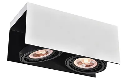 Produktbild von GTV - Deckenleuchte Verso,4250,AC220-240V, 50/60 Hz, IP 20,2*GU10, ES111, twin,weiß/schwarz