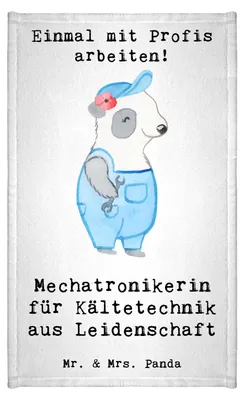 Produktbild von Mr. & Mrs. Panda Handtuch Mechatronikerin für Kältetechnik Leidenschaft - Weiß - Geschenk, Frotteetuch, Spruch, Gesellenprüfung, Gästehandtuch Baumwolle, 30x50, Gäste-WC