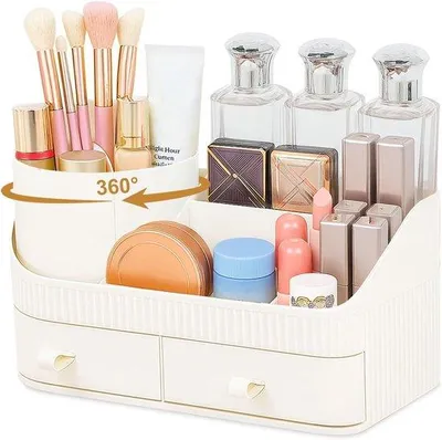 Produktbild von Make-up-Organizer – 360° drehbar – mit Schubladen – ideal für den Schminktisch