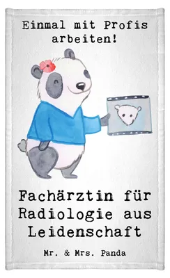 Produktbild von Mr. & Mrs. Panda Handtuch Fachärztin für Radiologie Leidenschaft - Weiß - Geschenk, Kleines, Design, badezimmer, Klein, Frotteetuch