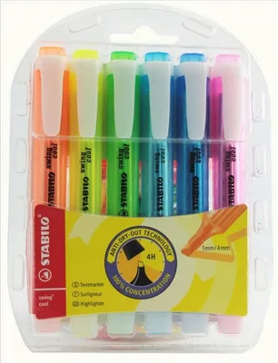 Produktbild von Textmarker - STABILO swing cool - 6er Pack - mit 6 verschiedenen Farben