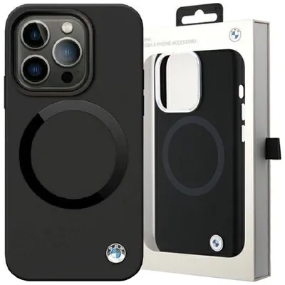 Produktbild von BMW BMHMP14LSILBK2 Hülle für iPhone 14 Pro  schwarz Signature Liquid Silicone MagSafe Handyhülle