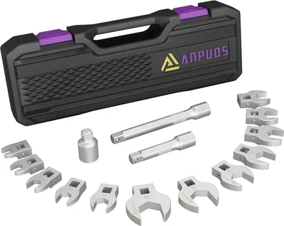 Produktbild von 15-teiliges Steckschlüssel-Set mit 1/2-Zoll- und 3/8-Zoll-Adapter