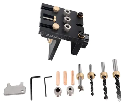 Produktbild von 3-in-1 Holzbohrlokalisierungs- und Dübellehren-Bohrführungssatz
