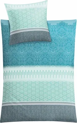 Produktbild von Kleine Wolke 6253675954 Bettwäsche Estrella, Maße: 155 x 220 cm und 80 x 80 cm, Farbe: Petrol