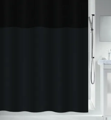 Obrázek produktu pro Sprchový závěs Spirella proti plísním - antibakteriální, omyvatelný, voděodolný, polyester, "Urbanko" černý 180x200 cm