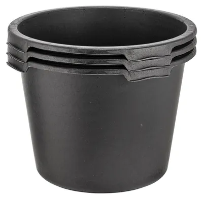 Image de 3x Seau à mortier 40 litres rond Seau de chantier Seau de maçon - Ø 48 cm x 34 cm - Bac à nourriture Bac à ciment Bac à mortier -  Germany - Mini-étang Bac à plantes