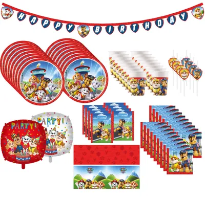 Produktbild von 71-tlg. Paw Patrol - Rescue Heroes Party Set für Kindergeburtstag