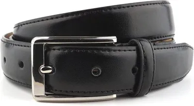 Produktbild von Massi Morino Herrengürtel, schwarz, 3 cm breit, inklusive Geschenkschachtel, schwarzer Anzuggürtel für Herren, Business-Gürtel