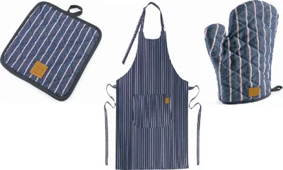 Produktbild von Topflappen Küchenhandschuh Küchenschürze Set Kochen Backen