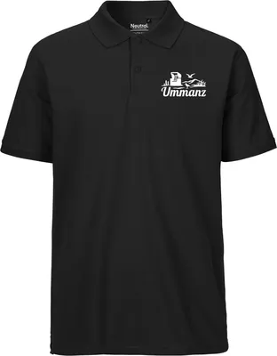Produktbild von Huuraa Herren Polo Shirt Ummanz Strandmotiv XL Black Bio Baumwolle Fairtrade Poloshirt Geschenkidee