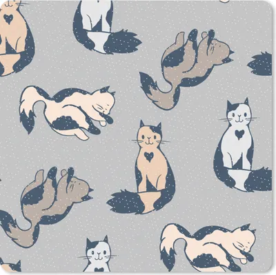 Produktbild von MuchoWow® Mauspad Mousepad Muster - Katze - Herz - Jungen - Mädchen - Kinder - Kind 30x30 cm - Mousepads - Maus Mat - Pad - Mausunterlage - Gaming