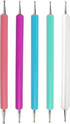 Produktbild von 5er Nagel Punktierstift Set Doppelseitig Punktierung Werkzeug DIY Nagel Desing, Farbe:Farbe