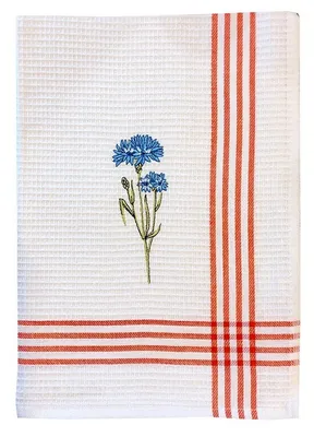 Produktbild von Geschirrtuch, Baumwoll-Geschirrtuch, mit Stickerei 50x70 Kornblume