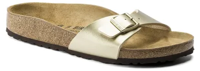 Produktbild von Birkenstock Madrid Damen-Pantoletten in Gold – weite Passform