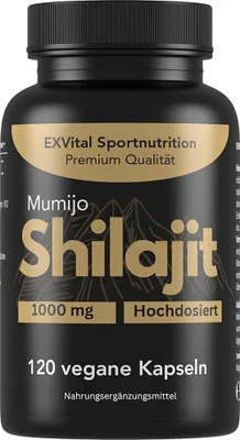 Produktbild von Mumijo Shilajit Kapseln, hochdosiert von EXVital