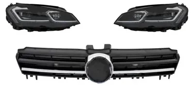 Produktbild von Scheinwerfer LED Dynamisch Mittelgitter für VW Golf 7 VII 12-17 R-Line Look Chrom.
