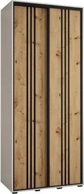 Produktbild von MEBLE KRYSPOL Davos 6 Schrank, zwei Türen - 235,2x100x45 cm - Weiß Artisan Schwarz