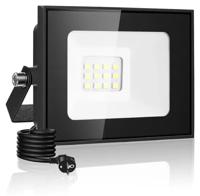 Immagine prodotto di Faretto LED da esterno - 10 W - 6500 K (bianco freddo) - Grado di protezione IP66 (resistente all'acqua) - 220–240 V - Confezione da 1 pezzo