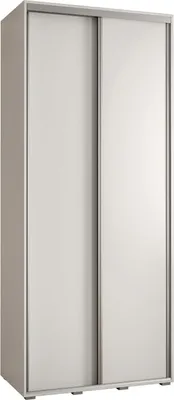 Produktbild von MEBLE KRYSPOL Cannes 1 Schrank mit 2 Schiebetüren - 205,2x100x60 cm - Weiß Weiß Silber