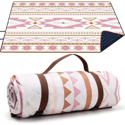 Productafbeelding van Picknickdeken 200x200 cm, zandvrij, wasbaar, draagbaar, geschikt voor strand, camping en wandelen