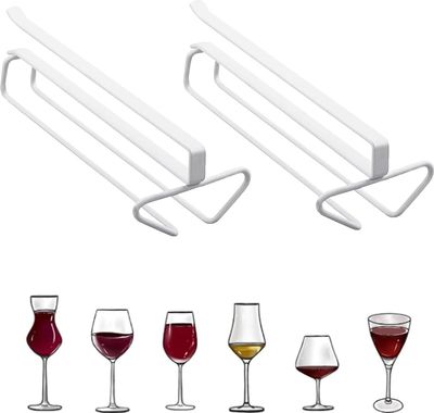 2PCS Weinglasregal aus Metall,Gläserhalter Schrank,Weinglashalter Regal Hängender Weinglasregal Gläserhalterung Hängend Weingläser Halter für Bar Küche Familie (Kein Bohren Erforderlich)