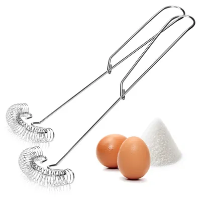 Produktbild von COM-FOUR® 2x Spiralschneebesen Edelstahl 304 rostfrei - Spiralbesen spülmaschinengeeignet - Schaumschläger - flacher Schneebesen - Quirl - Saucenbesen - Handschneebesen