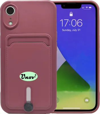 Produktbild von Silikonhülle Für Apple Iphone Xr 6.06" Case Burgunderrot + Kartenfach