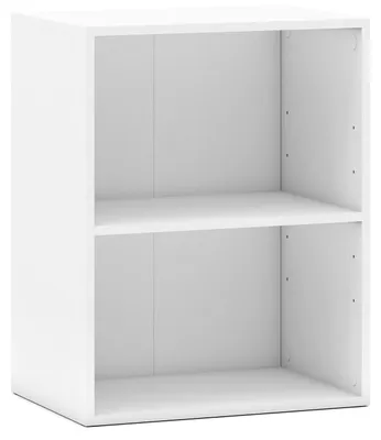 Zdjęcie produktu dla Dwupoziomowy regał z drewna, regulowane półki, biały, 42 x 29,5 x 53,5 cm