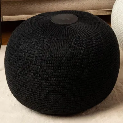 Produktbild von ENGLISH HOME Pouf Hocker, Rund Sitzpouf, Sitzhocker, Sitzpuff, Fußhocker, Strick Puff Hocker für Wohnzimmer, Schlafzimmer, Strickhocker Pouf, 37 x 50