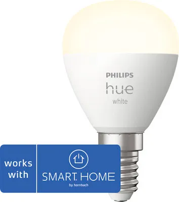 Obrázek produktu pro Philips Hue White Lustr – inteligentní žárovka s paticí E14, Chytrá žárovka, Bluetooth/Zigbee, Bílá, LED, E14, P45