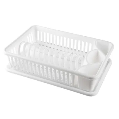 Zdjęcie produktu dla Suszarka do naczyń z tacą ociekową biała 43x27x9,5cm