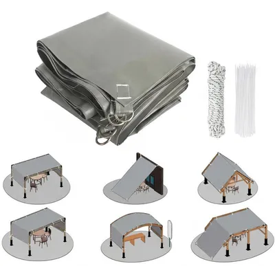 Image de (4,8 x 2,4 m) Toile de remplacement imperméable pour pergola, bâche en PVC pour jardin et terrasse